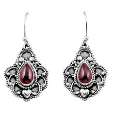 4.20cts natural red garnet 925 sterling silver dangle earrings jewelry y47398