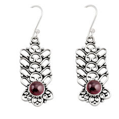 2.04cts natural red garnet 925 sterling silver dangle earrings jewelry y50829