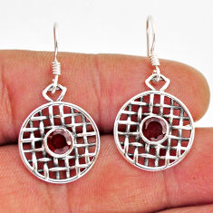 1.93cts natural red garnet 925 sterling silver dangle earrings jewelry y74640