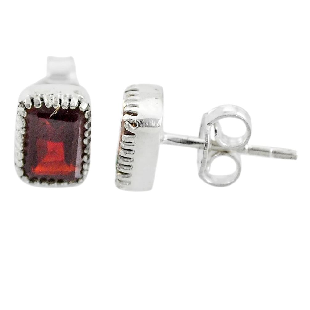 2.59cts natural red garnet 925 sterling silver earrings jewelry t7452