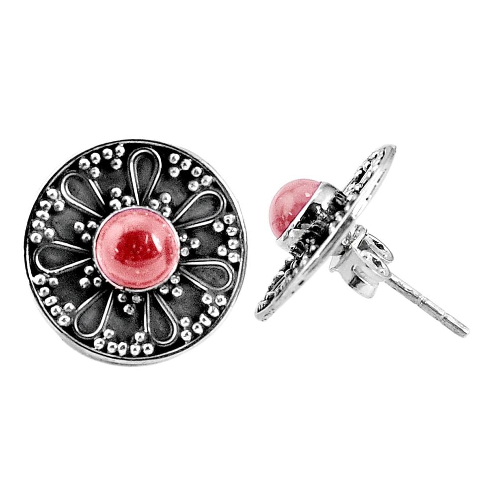 red garnet 925 sterling silver stud earrings jewelry p34376