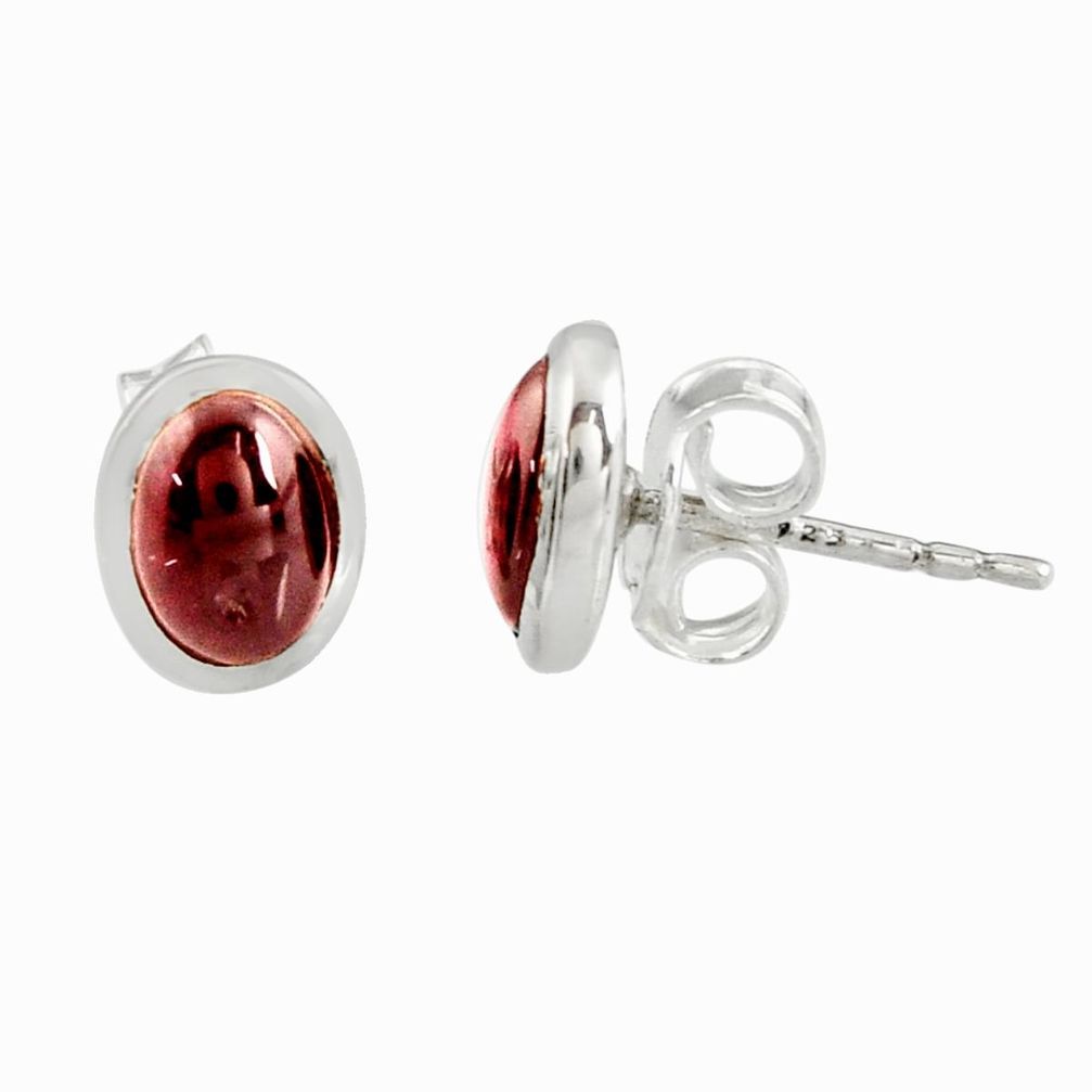 2.38cts natural red garnet 925 sterling silver stud earrings jewelry r27309