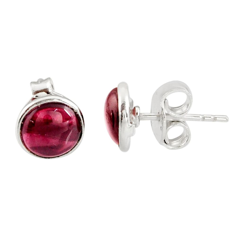 5.15cts natural red garnet 925 sterling silver stud earrings jewelry r27345