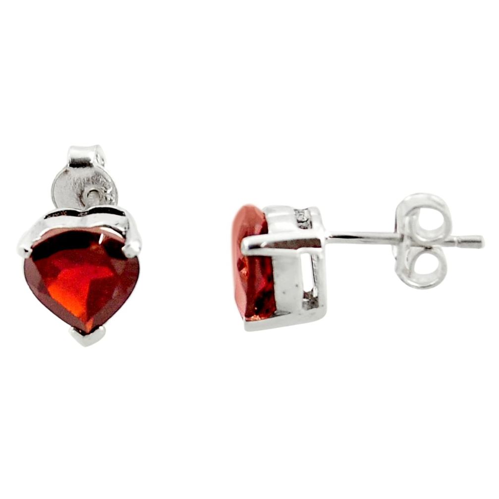 5.85cts natural red garnet 925 sterling silver stud earrings jewelry r43516