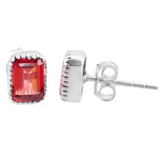 2.70cts natural red garnet 925 sterling silver stud earrings jewelry t22221