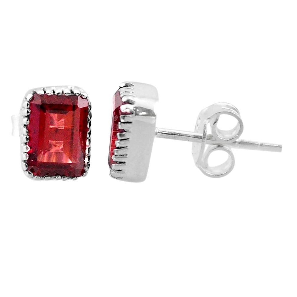 3.02cts natural red garnet 925 sterling silver stud earrings jewelry t30898