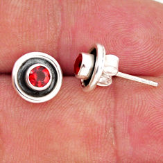 1.12cts natural red garnet 925 sterling silver stud earrings jewelry y50394