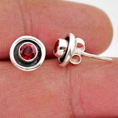 1.29cts natural red garnet 925 sterling silver stud earrings jewelry y94224