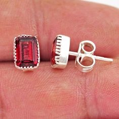 3.09cts natural red garnet 925 sterling silver stud earrings jewelry y94231