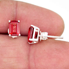 2.92cts natural red garnet oval 925 sterling silver stud earrings jewelry y63899