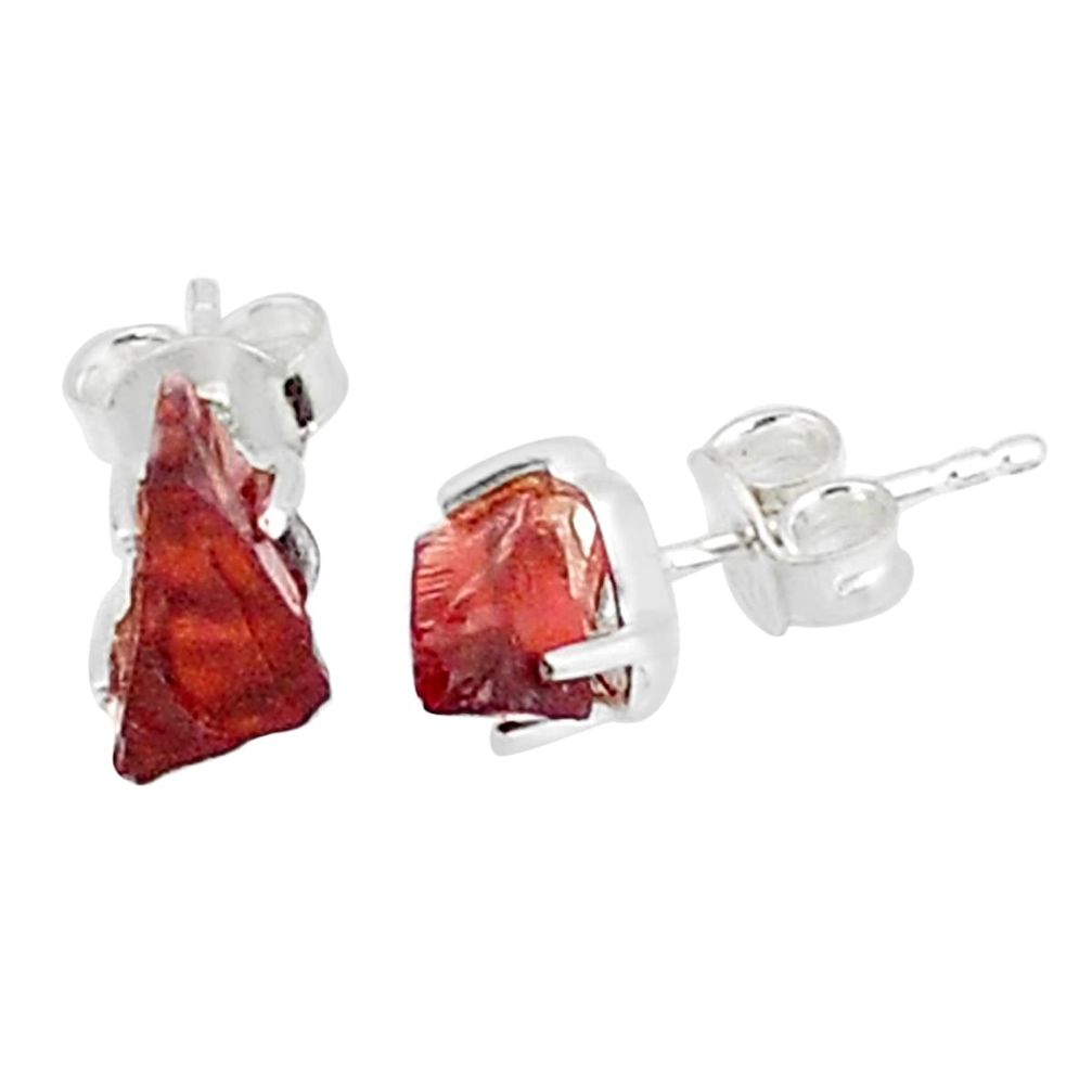 5.45cts natural red garnet rough 925 sterling silver earrings jewelry t7482