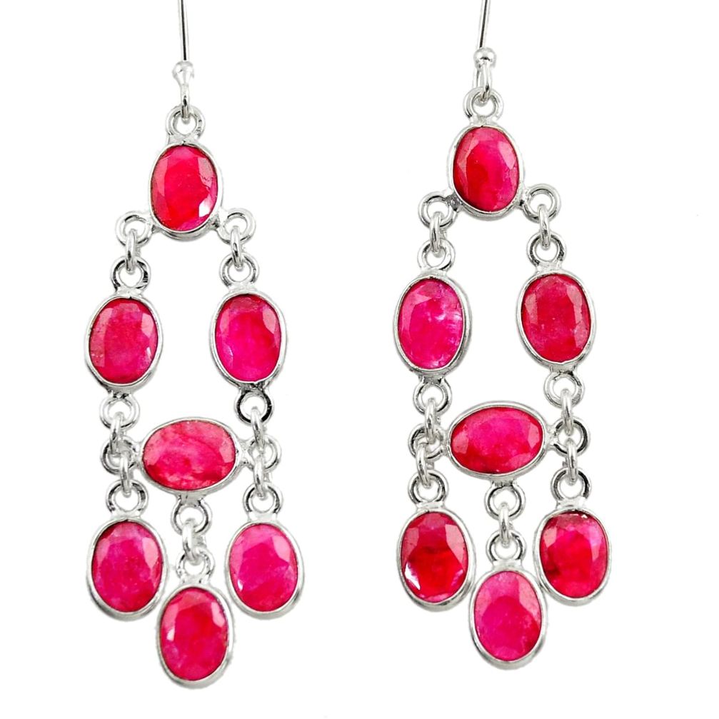  red ruby 925 sterling silver chandelier earrings jewelry d39841