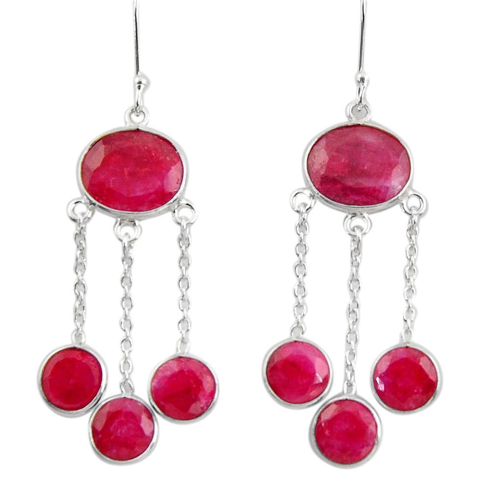  red ruby 925 sterling silver chandelier earrings jewelry d39842