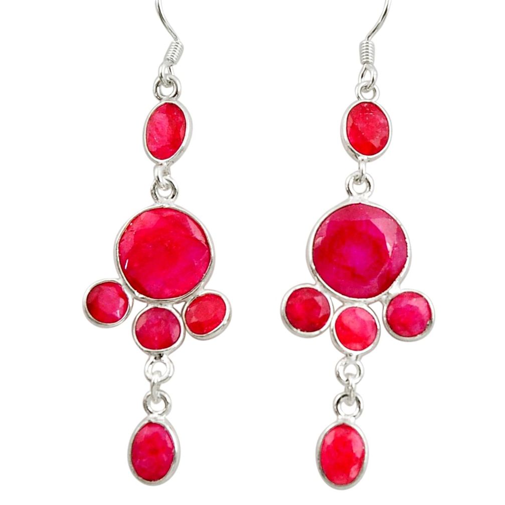  red ruby 925 sterling silver chandelier earrings jewelry d39893