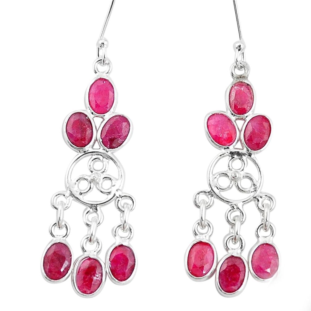  red ruby 925 sterling silver chandelier earrings jewelry p15354