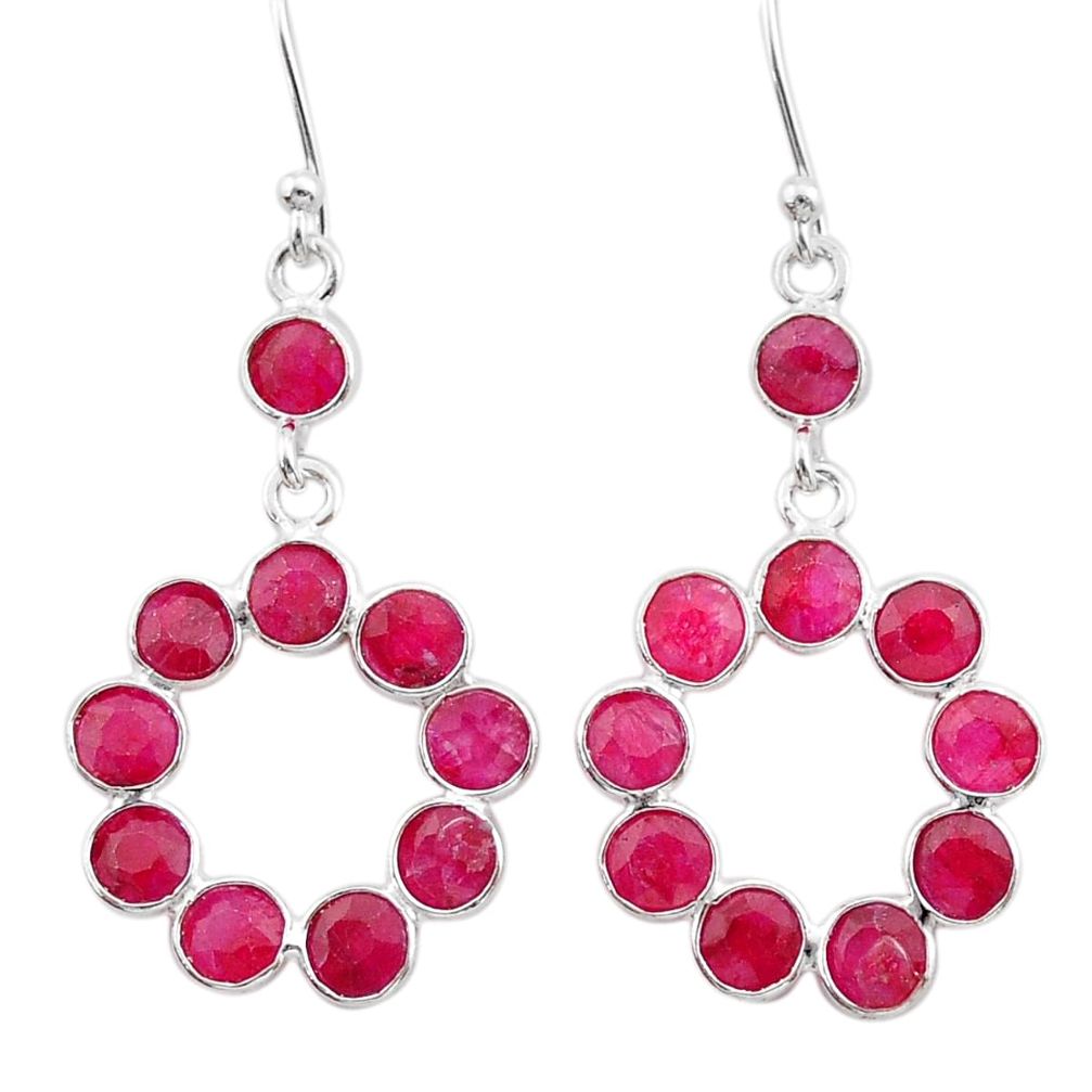 9.20cts natural red ruby 925 sterling silver chandelier earrings jewelry t38876