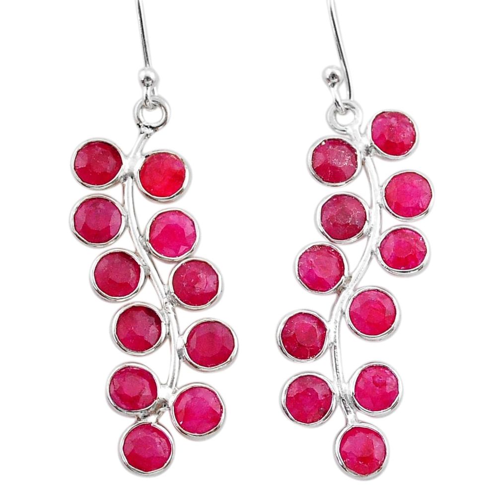 9.72cts natural red ruby 925 sterling silver chandelier earrings jewelry t38888