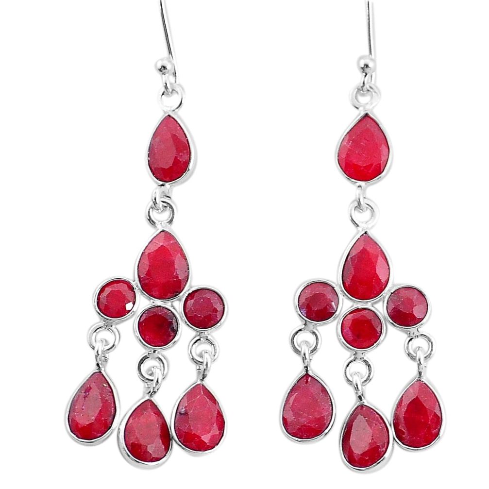 13.15cts natural red ruby 925 sterling silver chandelier earrings jewelry t4662