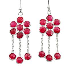 8.73cts natural red ruby 925 sterling silver chandelier earrings jewelry t77326