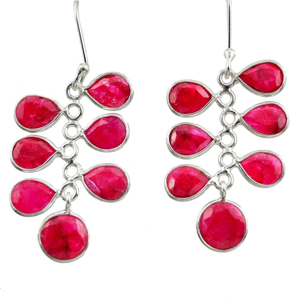  red ruby 925 sterling silver dangle earrings jewelry d39910