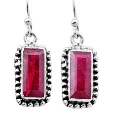 8.26cts natural red ruby 925 sterling silver dangle earrings jewelry n42365