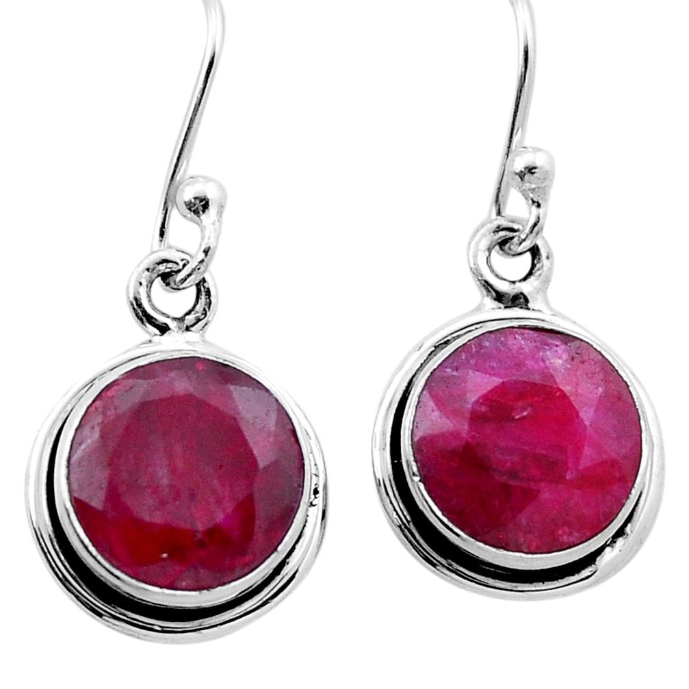7.24cts natural red ruby 925 sterling silver dangle earrings jewelry n42372