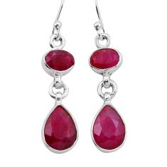 10.30cts natural red ruby 925 sterling silver dangle earrings jewelry n42721