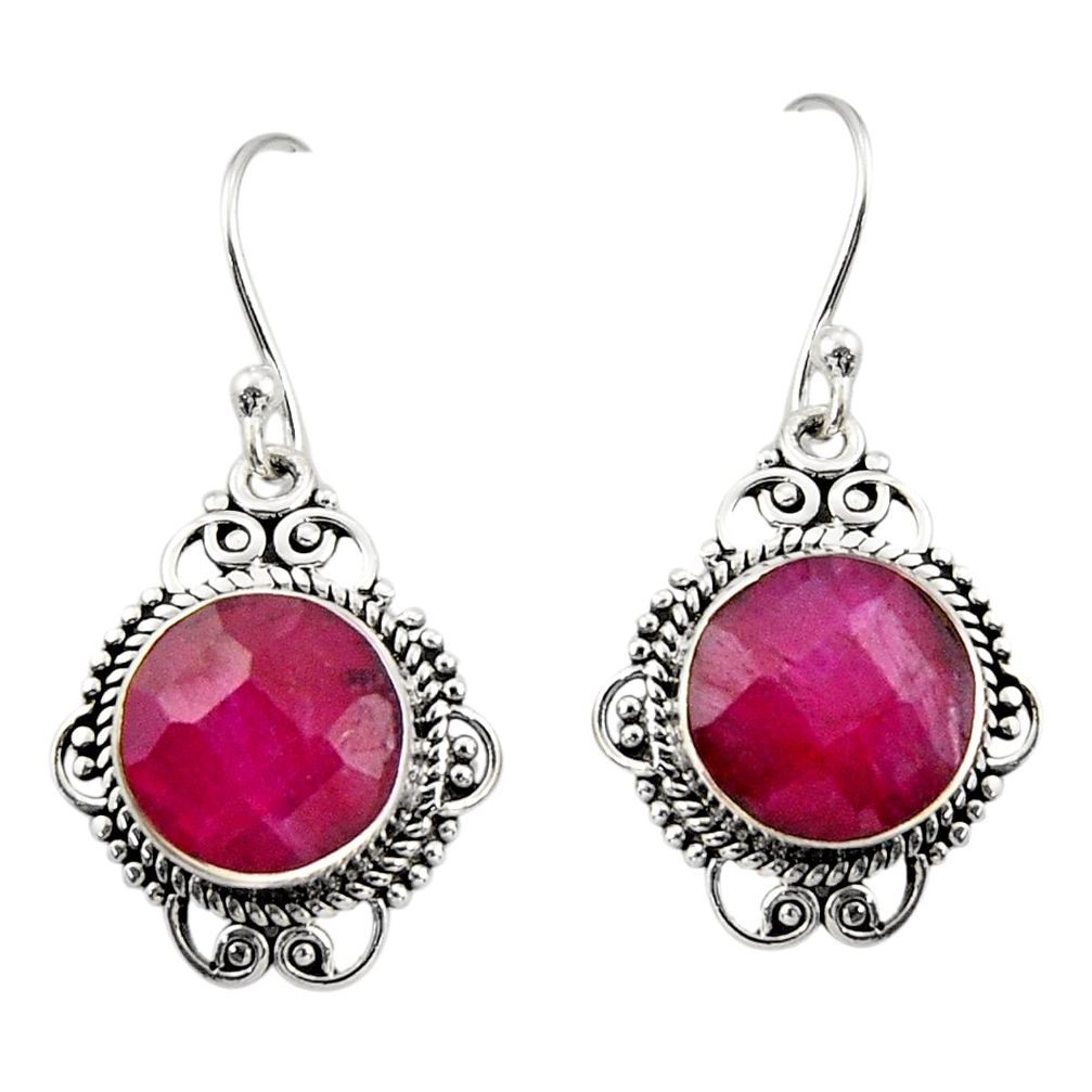 9.18cts natural red ruby 925 sterling silver dangle earrings jewelry r30948