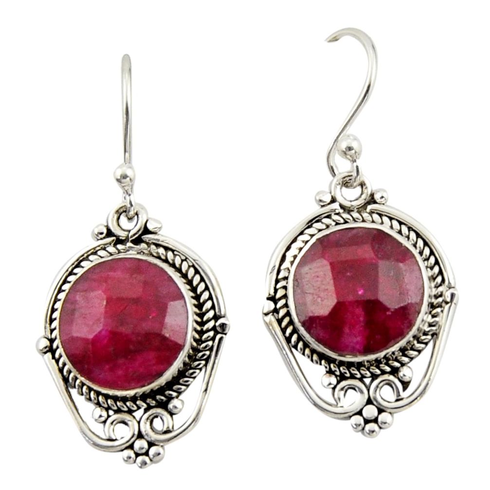 8.28cts natural red ruby 925 sterling silver dangle earrings jewelry r42324