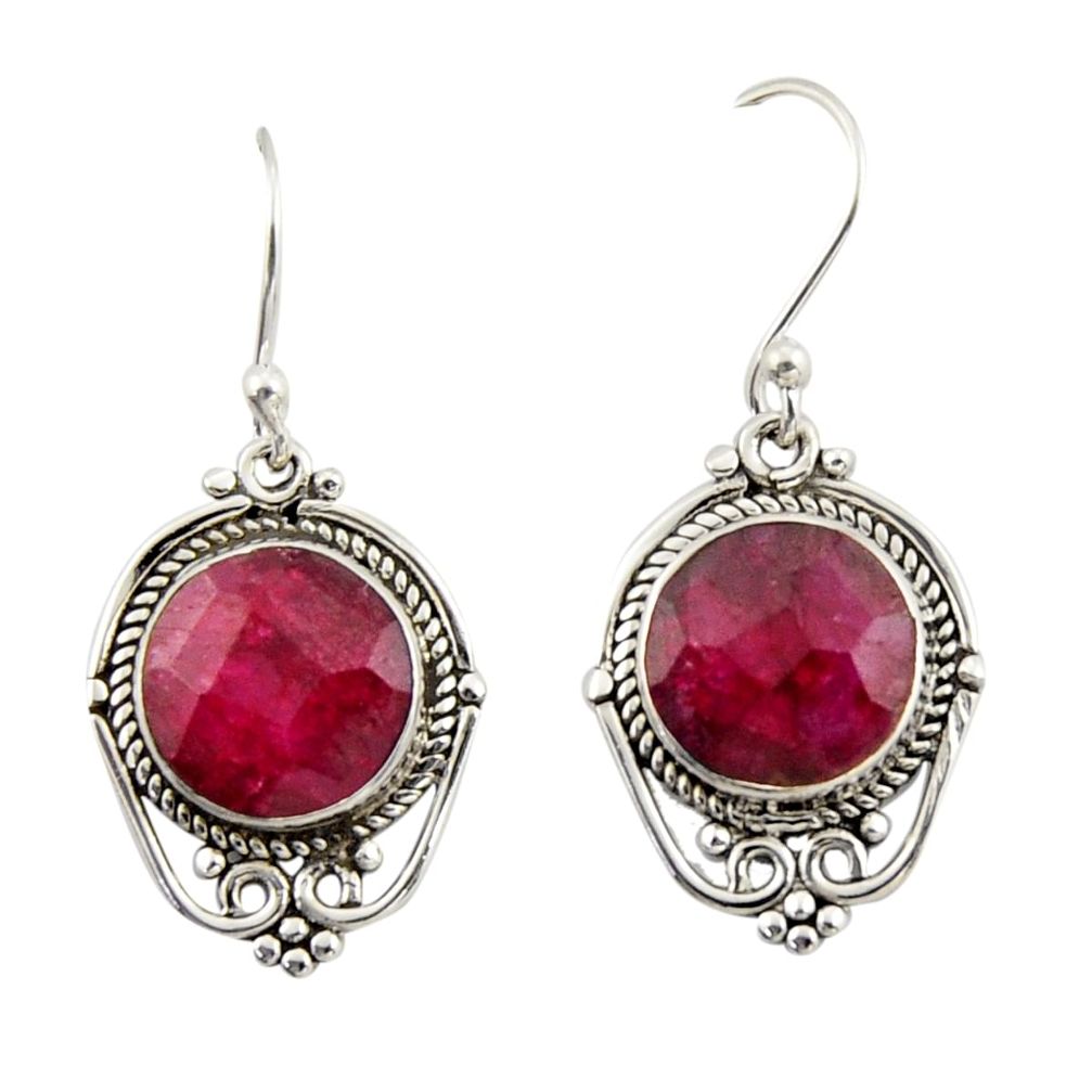 8.08cts natural red ruby 925 sterling silver dangle earrings jewelry r42325