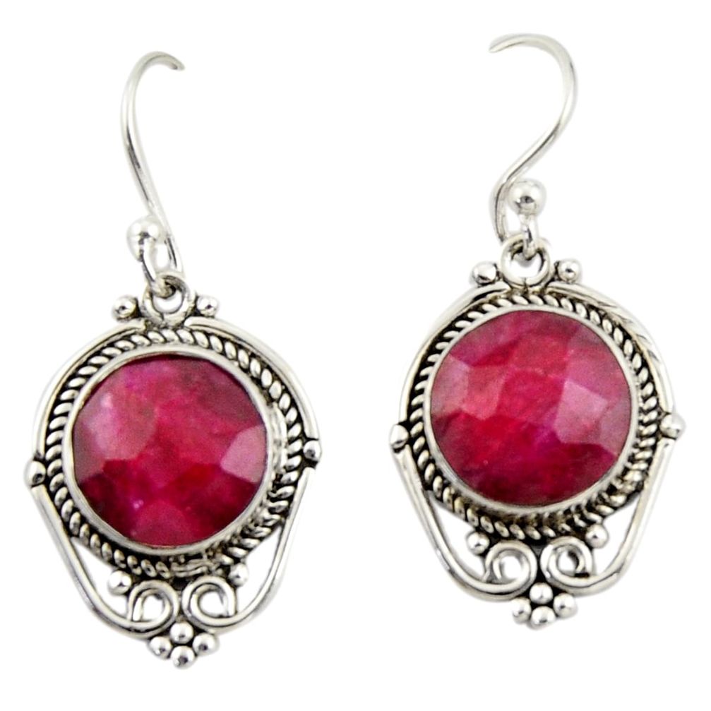 8.34cts natural red ruby 925 sterling silver dangle earrings jewelry r42326