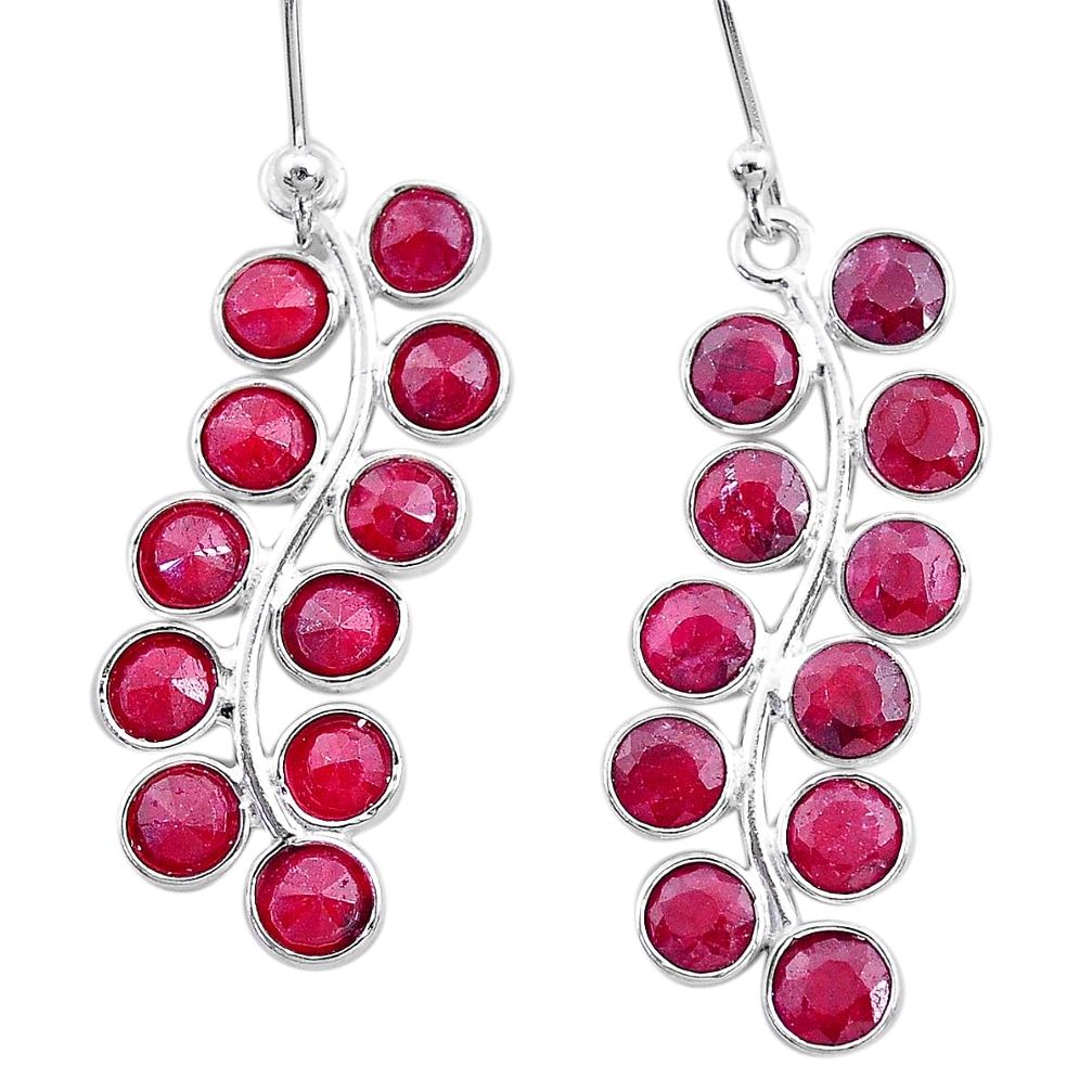 9.88cts natural red ruby 925 sterling silver dangle earrings jewelry t12405