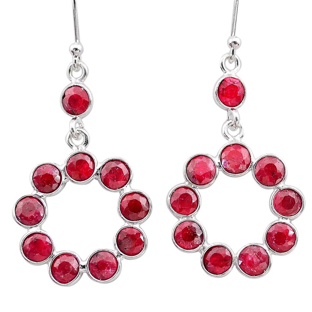 9.22cts natural red ruby 925 sterling silver dangle earrings jewelry t12505