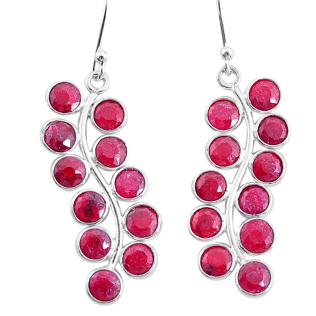 10.62cts natural red ruby 925 sterling silver dangle earrings jewelry t4626