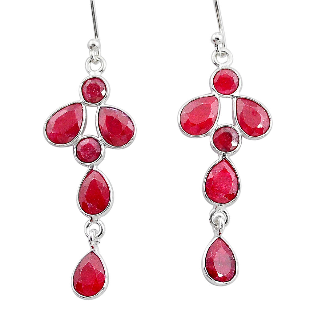 9.72cts natural red ruby 925 sterling silver dangle earrings jewelry t4765