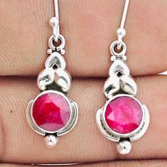 4.65cts natural red ruby 925 sterling silver dangle earrings jewelry u33467