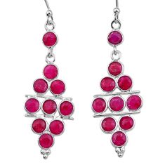 9.05cts natural red ruby 925 sterling silver dangle earrings jewelry u8095