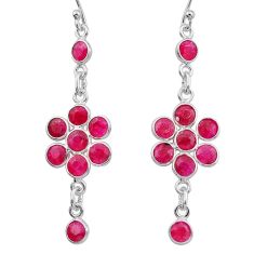 8.10cts natural red ruby 925 sterling silver dangle earrings jewelry u8102
