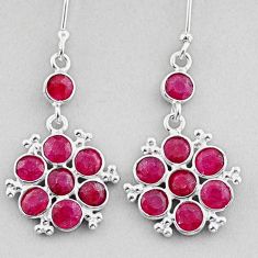 8.20cts natural red ruby 925 sterling silver dangle earrings jewelry u8216