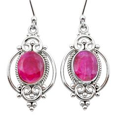 8.79cts natural red ruby 925 sterling silver dangle earrings jewelry y15578