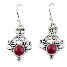 2.14cts natural red ruby 925 sterling silver dangle earrings jewelry y44482