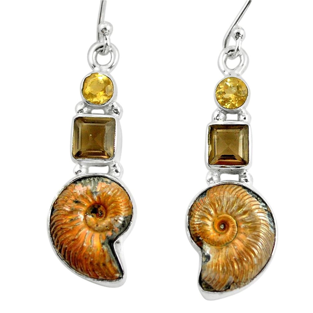  russian jurassic opal ammonite 925 silver earrings p64689