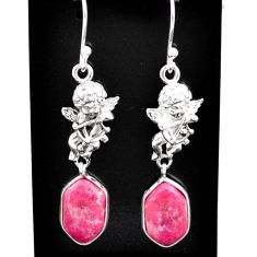 10.31cts natural thulite (unionite, pink zoisite) silver angel earrings t60752