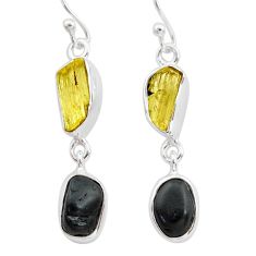 9.44cts natural tourmaline raw scapolite 925 silver dangle earrings t21132