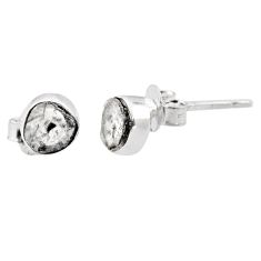 2.79cts natural uncut diamond flat (polki) 925 silver stud earrings t83231