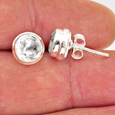 4.86cts natural white crystal 925 sterling silver stud earrings jewelry y73849