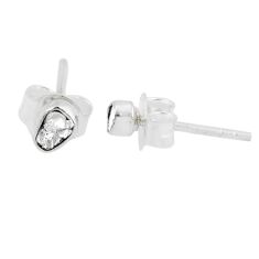 0.85cts natural white diamond 925 sterling silver stud earrings jewelry u93361
