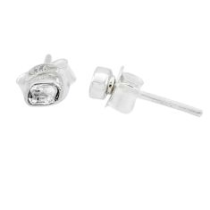 0.83cts natural white diamond 925 sterling silver stud earrings jewelry u93368