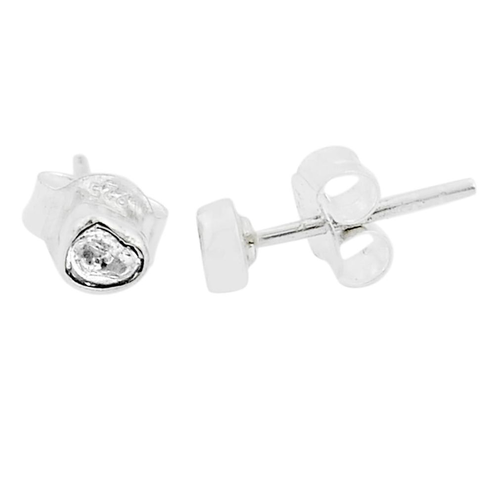 0.82gms natural white diamond 925 sterling silver stud earrings jewelry u93372