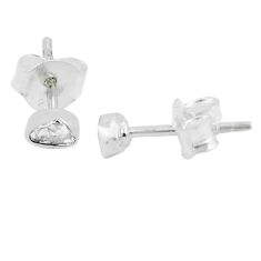 0.83cts natural white diamond 925 sterling silver stud earrings jewelry u93375